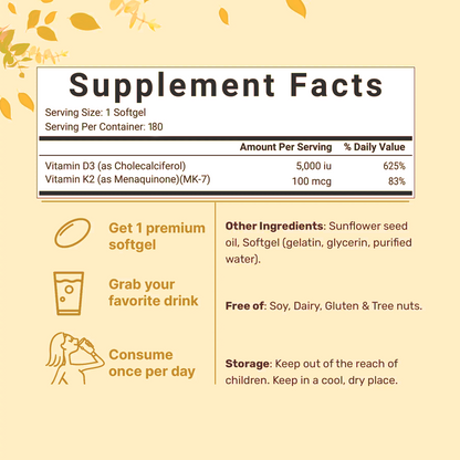 Vitamin D3+K2 300 Softgels 5000IU